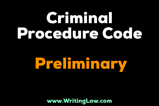 Criminal Procedure Code Chapter I