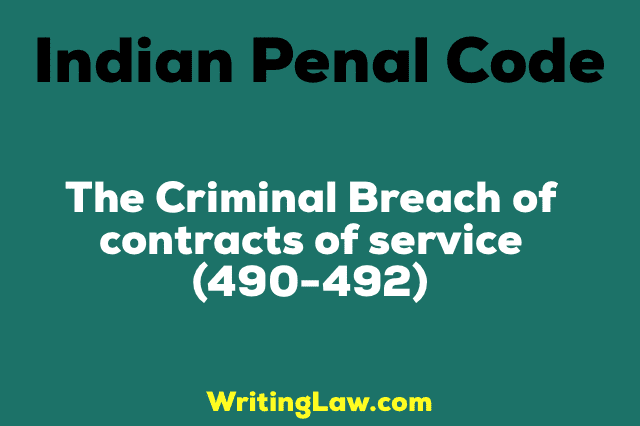 CRIMINAL BREACH OF CONTRACTS OF SERVICE