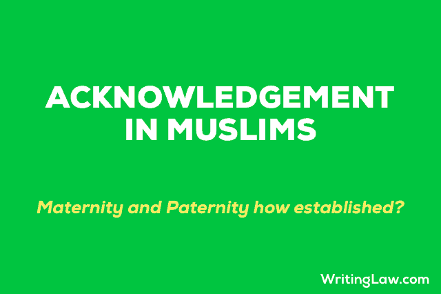 Acknowledgement of Child in Muslims