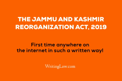 Jammu And Kashmir Reorganisation Act, 2019 With PDF