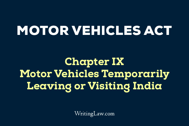 Motor Vehicles Act Chapter 9