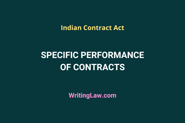 Specific Performance of Contracts