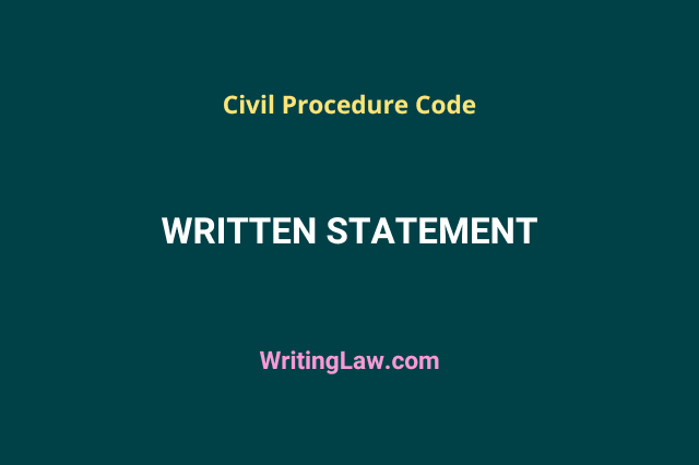 Written Statement under Civil Procedure Code